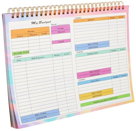 Gatuida Haushaltsbuch Budgetplaner und Wochenübersicht Finanztracker für Ausgaben und Einnahmen Klares Design Tragbar für Effiziente Budgetverwaltung