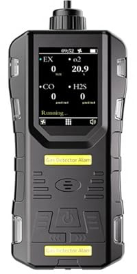Gas Detector, Portable Gas Detector, S316 Pump Suction Type Detection Alarm 4 In 1 Analyzer Waterproof, Dust-Proof