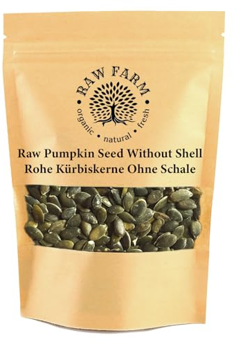 Raw Farm – Graines de courge 500 g (décortiquées) – Variété styrienne, sans gluten, sans soja, origine UE