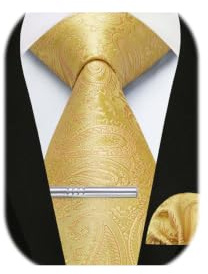 Enlision Herren Krawatten und Einstecktuch krawattenklammer Set Paisley Karierte Krawatte Taschentuch Krawattennadel Für Männer Business Hochzeit Tie Sets