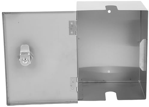 FUTUREORYY Scatola di Presa Elettrica Bloccabile in Acciaio Inox Copertura Antifurto per Esterni Protezione Sicura Montaggio a Parete per Casa Ufficio e Industria