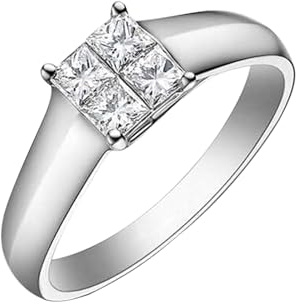 Beydodo Verlobungsring Platin 950, Hochzeit Ringe mit Diamant 0.4ct Siegelring Eheringe Trauringe Herren Einzeln Größe 63 (20.1)