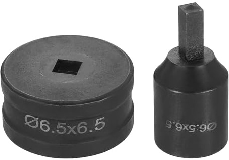 QUARKZMAN Hydraulische Lochstanze 6,5x6,5mm Quadratisches Loch, 40Cr Stahl Locher Locheisen Stanze Set für CH70 Elektrische Stanzmaschine Schwarz