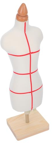 Verstellbare Damen Schneiderpuppe Kleiner 1/3 für Kleidungsdesign | Pu, Stretchbaumwolle und Holz, Stabile Basis, Kompakte Größe für Zuhause und Unterricht
