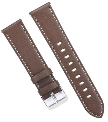 HuanJ Läderarmband 20mm 22mm Snabbkoppling Klockarmband Mjukt Armband Universal Ersättningsarmband Klocktillbehör(Dark brown,22mm)