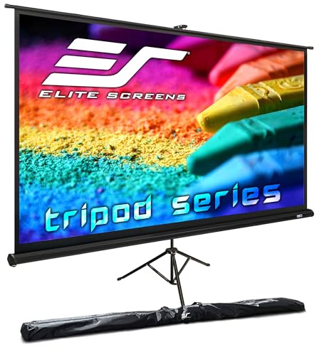 Elite Screens Tripod Series, 72-INCH 16:9, Indoor Outdoor Projector Screen, 8K / 4K Ultra HD 3D Ready, 2-Year Warranty, T72UWH