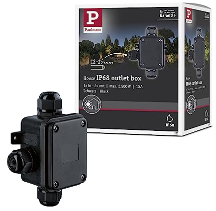 Paulmann Verbindungsbox 3-fach IP68 Schwarz für Kabeldurchmesser bis 15mm