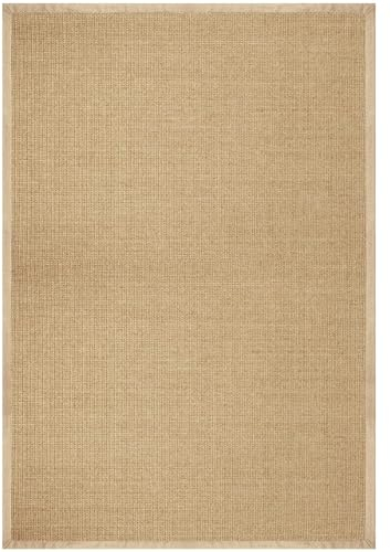 casa pura® Amazonas Sisal Rug with Cotton Border | Non-Slip Latex Backing | Natural | 120x180cm | Multiple Colour and Size Options