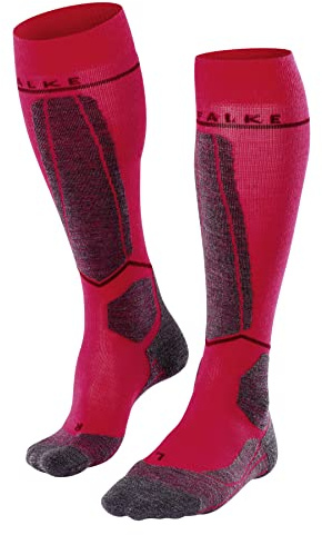 FALKE SK4 Advanced Compression Light W Kh lana hilo funcional con compresión 1 par, Calcetines de esquí Mujer, Rojo Rose 8564, 39-40