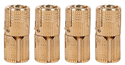 GOTOTOP Paquete de 4 bisagras ocultas de latón, bisagras de barril invisibles para puertas de gabinete, joyero, manualidades (10mm)