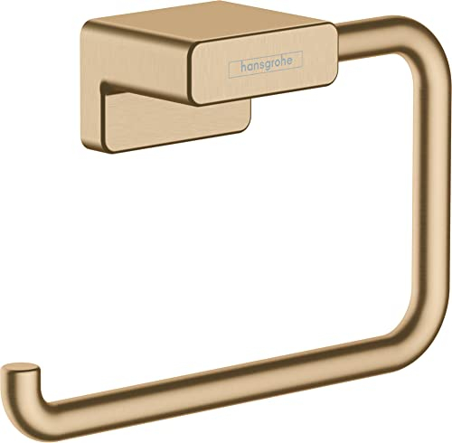 hansgrohe AddStoris - Porte-papier WC, Distributeur de papier toilette pour montage mural, Support de rouleau de papier toilette, fixation cachée, Accessoires salle de bains, Bronze brossé, 41771140
