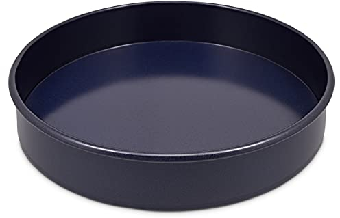 zyliss E980196 Tortiera Rotonda a Fondo Removibile Antiaderente, 23cm, Acciaio al Carbonio, Blu Scuro, Tortiera Base Sfusa Per Forno, Lavabili in Lavastoviglie