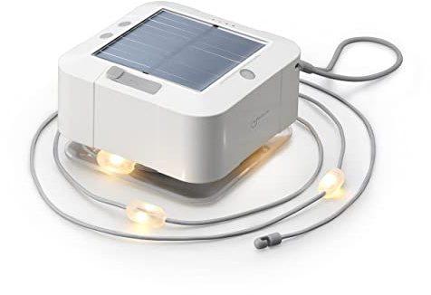 Auraglow Solar & USB Outdoor LED String Lights - Rechargeable Battery, Built-in Torch & Power Bank - Ideal for Camping, Hiking, Tent, Gazebo, Parasol & Garden Lighting - White