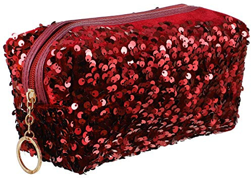 PACKOVE Pailletten Kosmetiktasche Damen Kosmetiktasche Glitzer Damen Pailletten Make-Up Tasche Kleine Kosmetiktasche Tragbare Toilettentasche für Damen