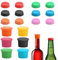 Tapón de botella multicolor, 18 unidades, de silicona multicolor, tapas de botellas de cerveza, tapas reutilizables para botellas de vino, 100% sin BPA, cierre para cerveza, zumo y botellas de vidrio
