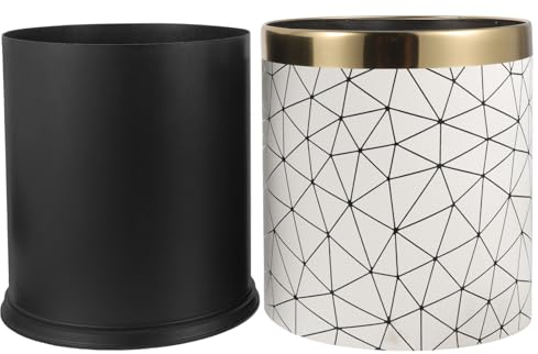 IMIKEYA Retro Trash Can Vintage Style Garbage Can for Bathroom Living Multi-function Trash Bin Lid Practical Waste Basket for Home Office