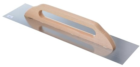 Aqbau® Schweizer Glättekelle 480x130 mm | Profi Aufziehkelle aus rostfreiem Edelstahl mit Holzgriff | Glätter zum Spachteln, Verputzen & Glätten im Trockenbau – Hergestellt in der EU