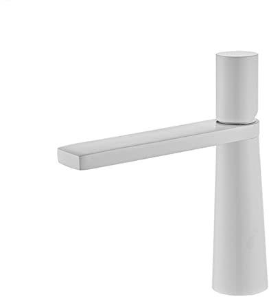 TAYEEU Badarmaturen Compatible with Waschbecken, 1 Loch hoch, Badarmatur Einloch-Messing, Einhebel-Mischbatterie, weißer Einhebel-Badarmatur, Weiß B,Spültischmischer