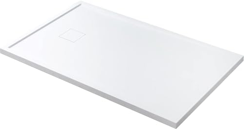 Mai & Mai Duschwanne aus Mineralguss Duschtasse 90x120cm Superflach Anti-Rutsch in weiß Geoma08 inkl. Ablaufgarnitur