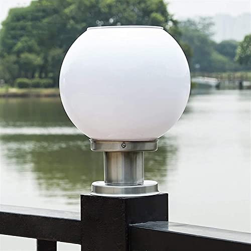 Luci solari da giardino per esterni Acciaio inossidabile Acrilico Esterno Impermeabile E27 Palla Cortile Patio Portico Cancello Illuminazione stradale Apparecchio di recinzione Colonna Piedistall