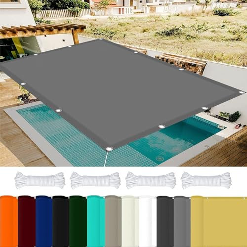 Tenda a Vela Quadrata 3.5 x 6.5 m 98% Protezione UV Tende da Sole Vela Ombreggiante con Occhielli per Esterno Giardino Terrazza, Grigio Chiaro
