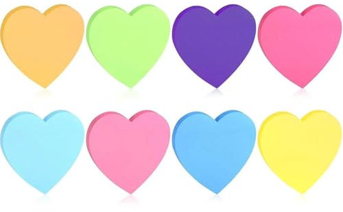 8 Blöcke Haftnotizen Klebezettel, Herz Haftnotizen,Notizzettel Bunt, Notizzettel, Herzförmig Selbstklebende Haftnotizzettel, Heart Sticky Notes Für Büro Zuhause Schule （240 Stück）