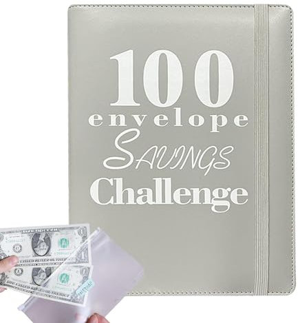 100 kuvert spar-anteckningsbok – Challenge Binder sparanteckningsbok, hushållsbok, plånböcker | pärm 100 dagars anteckningsbok med utmanande par, spar-binder-par, utmanande anteckningsbok för