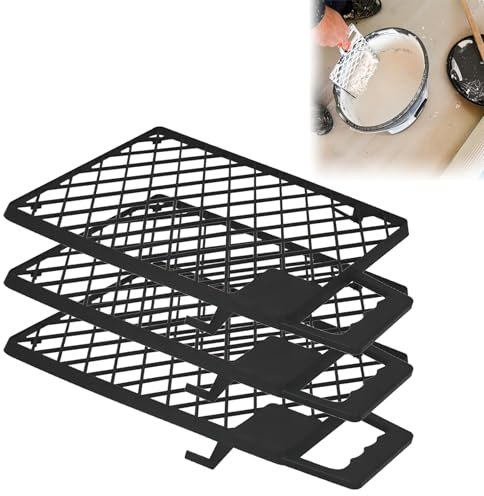 Griglie per Verniciare, Griglia di Pittura, Griglia a Colori, Griglia per Rulli da Pittura, Griglia In Metallo, Strumenti di Pittura per Decorazioni di Progetti di Costruzione, 3 Pezzi