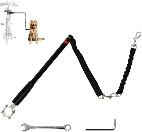 PawHut guinzaglio da bicicletta per cani Guinzaglio da bicicletta per cani Facile installazione e rimozione Guinzaglio per cani per bicicletta, ciclismo, allenamento, jogging, nero