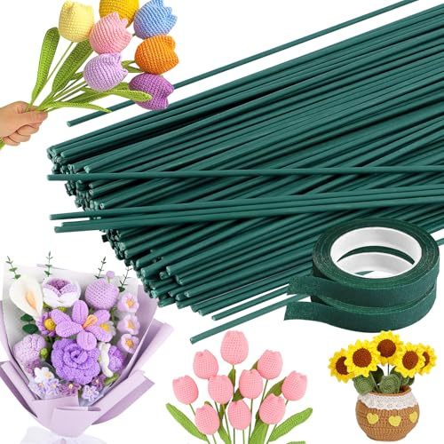 Niuny Blumendraht grün 150stk Basteldraht 2mm Durchmesser Floristendraht 40cm Länge Blumenstamm Steckdraht blumenstrauß drahtstab floristik draht für Blumenarrangements DIY Blumenbouquets Handwerk