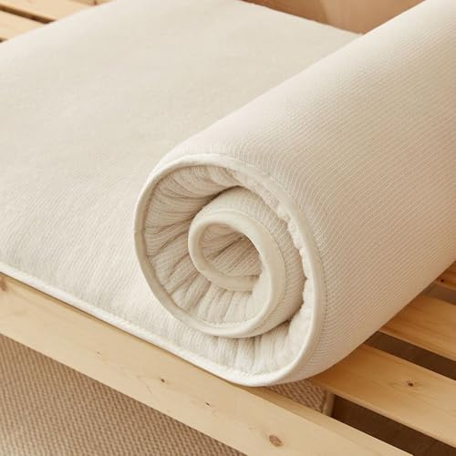 YOUGANG Colchón futón japonés de algodón, relleno para suelo, acolchado, tatami, portátil, plegable, enrollable (180 x 200 cm)