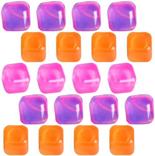 KOCKSHION 20pcs Reusable Plastic Ice Cubes for Whiskey and Wine, Lightweight TPU Material with Cubic Shape, for Travel and Summer Drinks Cooling