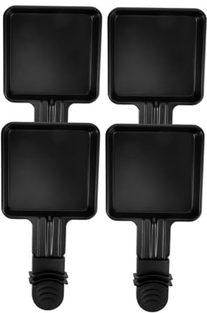SOLUSTRE 4pièces Mini Raclette Grill Pans Acier Inoxydable Poêles à Fondue Antidérapantes Pour Barbecue Fromage Fondu Cuisson Pratique