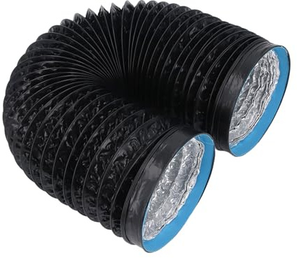 Cocoarm Manguera de Ventilación de 7 Pulgadas Conducto de Aire Aislado Flexible Conducto de Ventilación Flexible Foil de Aluminio Diseño de Espiral de Alambre de Acero con Ruido
