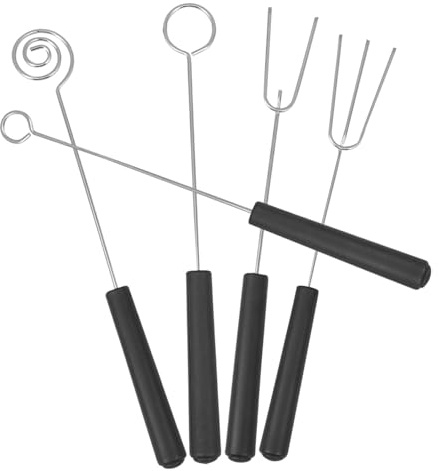 MERRYHAPY 5 Pièces Fourchettes à Chocolat Acier Inoxydable Ustensiles de Cuisine Durables avec Manches Confortables pour Barbecue Pâtisserie et Trempage de Fruits et Bonbons