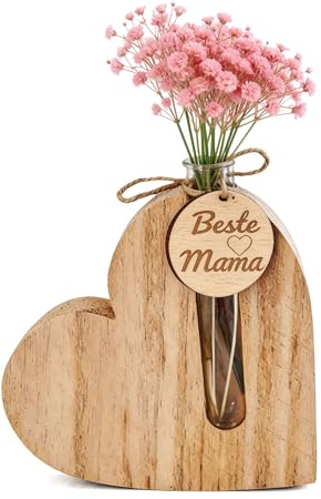 Weihnachtsgeschenke für Mama, Mutter Geschenke zum Geburtstag, Herzförmiges Holzbrett mit Künstliche Blumen, Geschenkidee für Mama, Muttertag geschenk, Muttertagsgeschenk