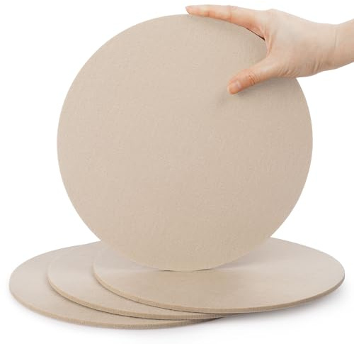 SOSMAR 4 Stück Groß Filzuntersetzer Filzunterlage für Töpfe, Gläser, Teller und Pfannen- Rund Ø 25cm x 5mm Untersetzer Filz Tischschoner Tischuntersetzer Platzset (Beige)