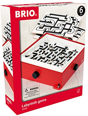BRIO 34020 Labyrinth mit Übungsplatten, rot - Der schwedische Geschicklichkeits-Klassiker in DREI verschiedenen Schwierigkeitsstufen - Für Kinder ab 6 Jahren