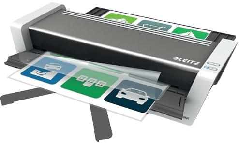 Leitz A3 Laminiergerät Touch 2 Turbo, Vollautomatisches High Speed Premium Laminiergerät für Büro & Schule, Für 80 bis 250 mic Laminierfolien, Inkl. Laminierhüllen Starterkit, iLAM, 75200000