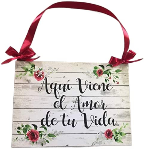 Cartel Aquí Viene la Novia para Bodas Aqui viene el amor de tu vida