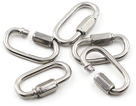 M8 Edelstahl Kettenglied karabiner schlüsselanhänger mit Verschraubung (5 Stück)
