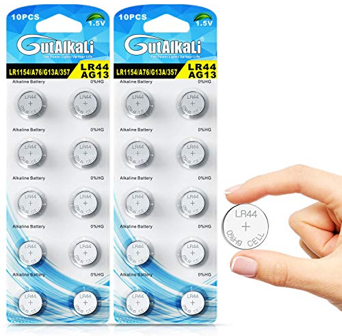 GutAlkaLi Blister 20 Piles Boutons AG13 LR44/LR1154/357 sans Mercure