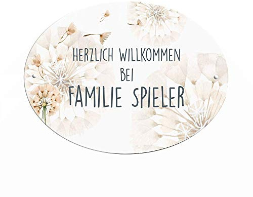 Türschild personalisiert mit Namen der Familie I Motiv “Spieler” für die Haustür mit Gravur I ideal als Geschenk für besondere Anlässe: Einweihung, Richtfest, Einzug, Hochzeit, Geburtstag