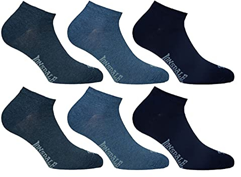 Lonsdale Sneaker 6 Paia di calzini alla caviglia, ottima qualità di cotone (Blu Mix, 39-42)