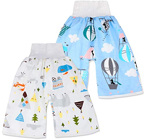 2 Stück Baby Windelrock Windelhose Töpfchen Trainingshose für Kinder Töpfchentraining, L, 4-8 Jahre/4-8T