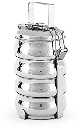 Radhna Boîte à Tiffin en acier inoxydable à 4 étages - Argentée