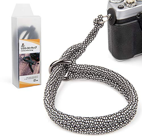 ORMY CAM Camera Wrist Strap (550 Parachute Cord) Excellent and Safe Adjustable Camera Lanyard Wrist Suitable for Canon Nikon Sony Panasonic Fujifilm Olympus Hand Strap(Black and White)