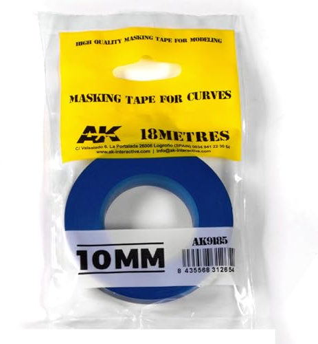 AK Interactive - Masking Tape for Curves 10mm Wide - 18 Metres Length - AK9185