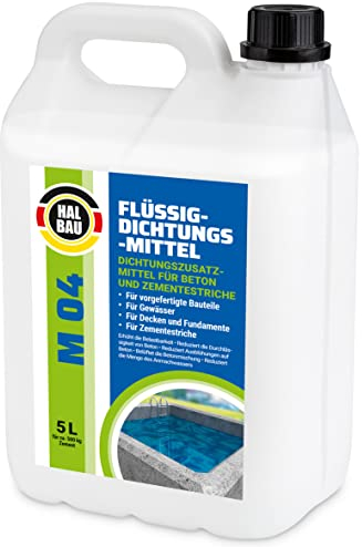 Flüssiger 5L Dichtungsmittel für Beton Zementestrich Mörtelzusatzmittel Plastifizierer M04