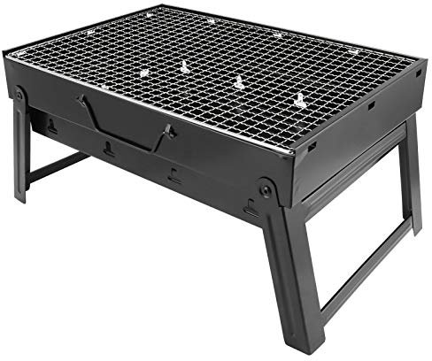 Alvinlite Barbecue Grill Edelstahl - Kabab Grill Klappbarer Camping Grill Grill für Shish Kabob Grill Kochen Kleiner Grill Tragbarer Holzkohle Tischgrill Grillofen